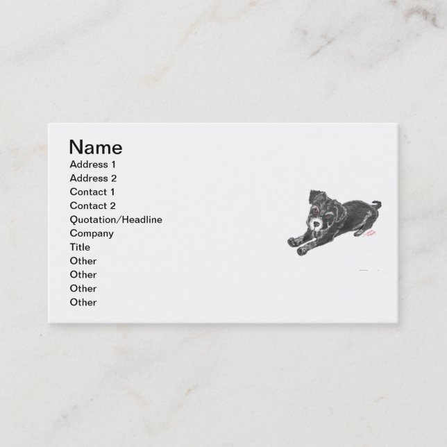 Modèle des cartes de pointage Schnauzer (Devant)