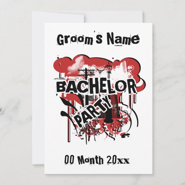 Modèle des invitations à la fête de bachelor (Devant)