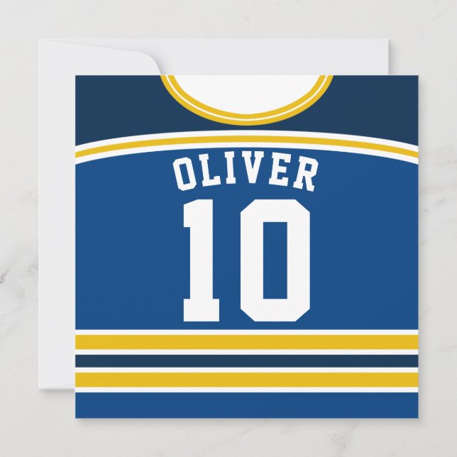 Modèle des Invitations du Jockey sur glace Jersey (Dos)
