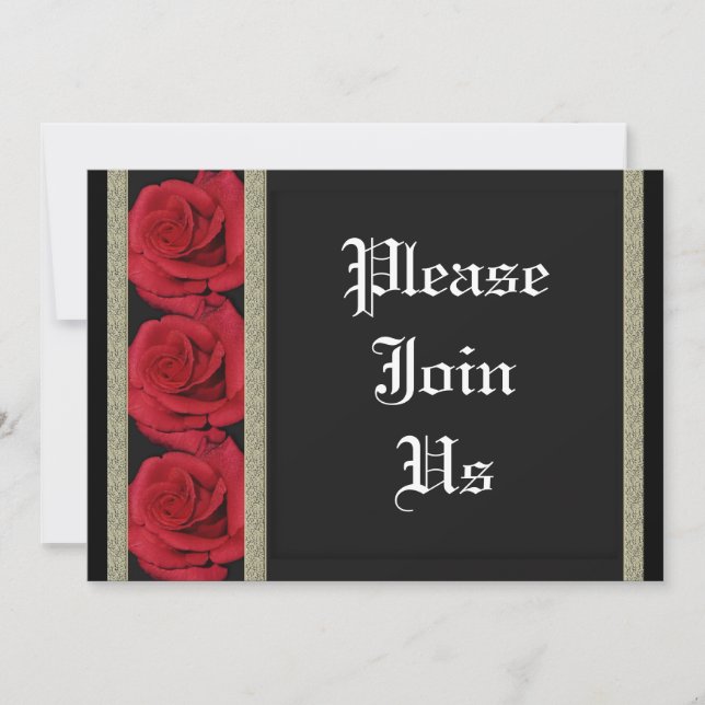 modèle des invitations - Roses rouges personnalisa (Devant)