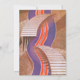 Modèle d'escalier en pochoir Art déco de jazz vint
