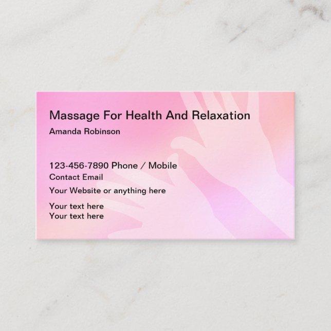 Modèle design Carte de visite de massage simple (Devant)