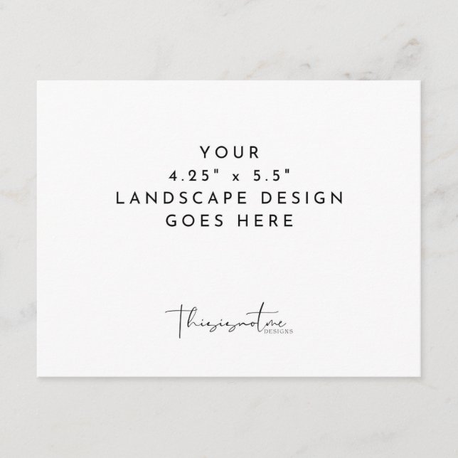 Modèle d'impression de carte 4,25x5,5" en paysage (Devant)