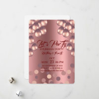 Modèle d'invitation d'anniversaire en or rose : Sé