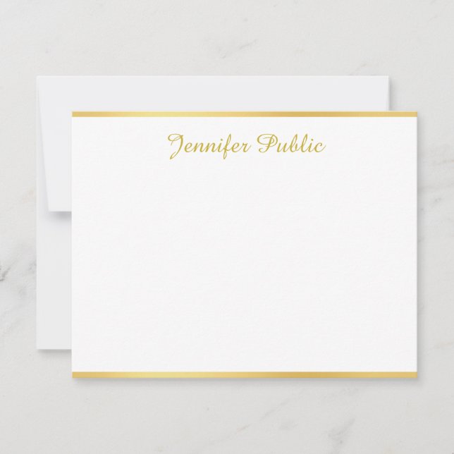 Modèle d'or blanc manuscrit Nom du script Texte (Devant)