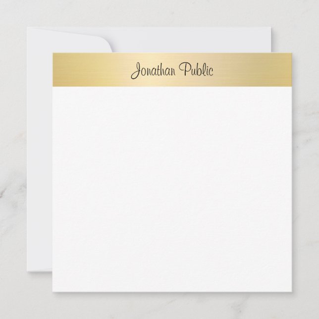 Modèle d'or tendance Faux Script manuscrit (Devant)