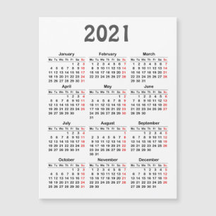 modèle du calendrier 2021