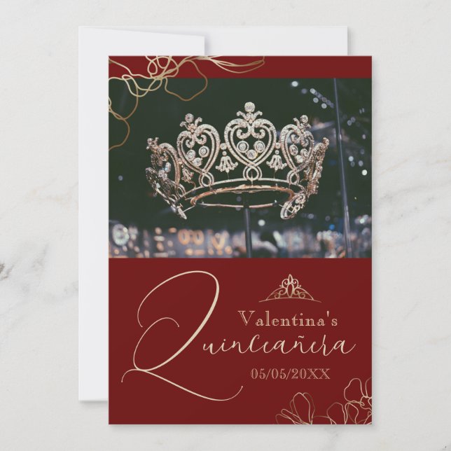 Modèle du carte de remerciements de la Quinceañera (Devant)