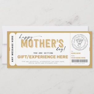 Modèle du certificat cadeau de la fête des mères