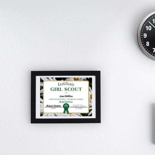 Modèle du certificat de service de marguerites de  (Créateur téléchargé)