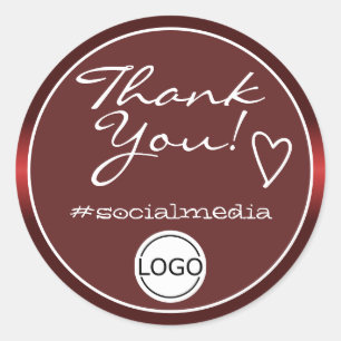 Modèle du logo rouge Ombre Merci Étiquette Circle