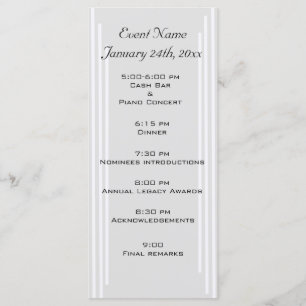 Modèle du programme d'événements - Customisé