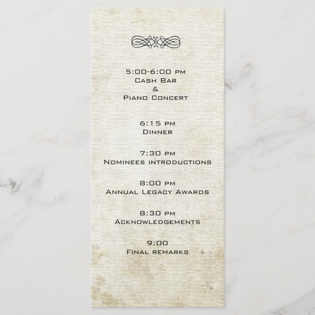 Modèle du programme d'événements personnalisés (Devant)