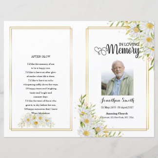 Modèle du programme funéraire floral blanc