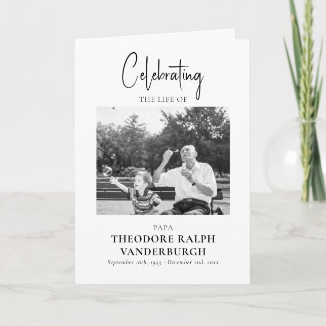 Modèle du programme minimal de funérailles pliées (Devant)