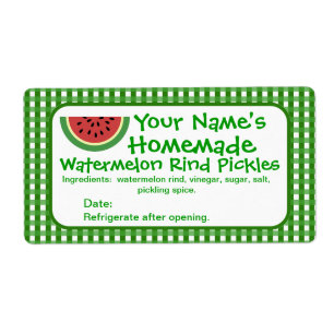 Modèle Étiquette de Pickle Jar de pastèque personn
