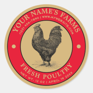 Modèle Étiquette vintage de volaille fraîche