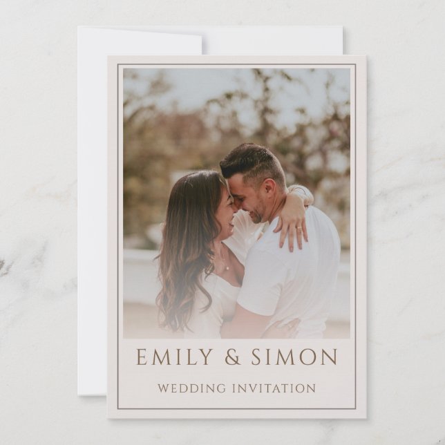 Modèle faire-part de mariage avec emplacements pho (Devant)