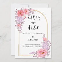 Modèle Faire-part de mariage fleur sauvage, Imprim