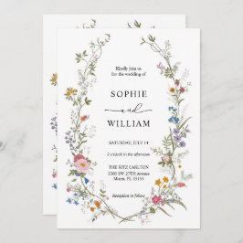 Modèle Faire-part de mariage fleur sauvage, Imprim