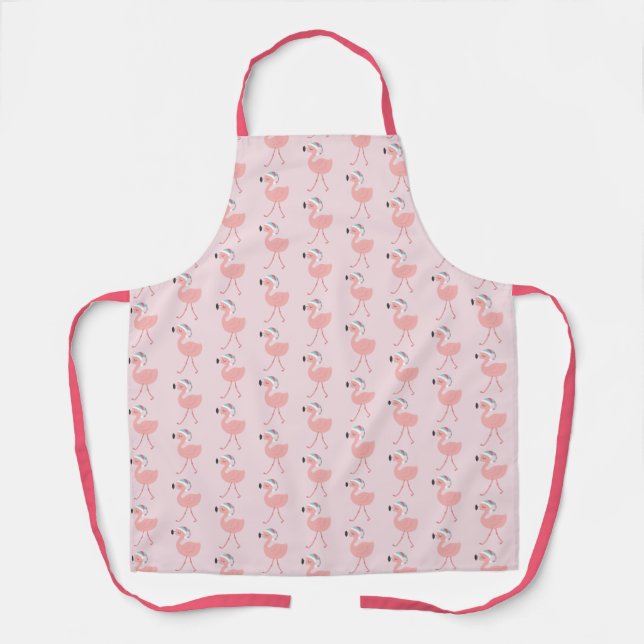 Modèle Flamingo de Père Noël mignonne - Tablier de (Recto)