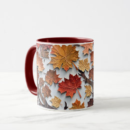 Modèle floral avec feuilles tombés 5 - Mug de café