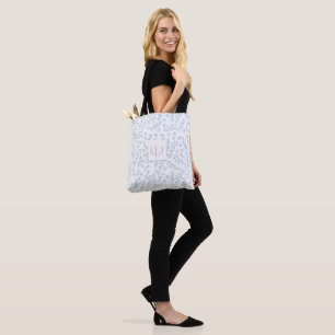 Modèle Floral bleu Sac fourre-tout sur-impression