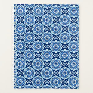 Modèle Floral Boho bleu vintage