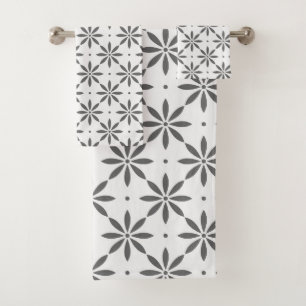 Modèle floral gris serviette