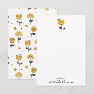 Modèle Floral Jaune Moderne Du Milieu Du Siècle