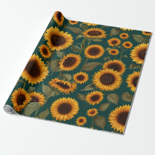 Modèle floral motif papier d'enveloppement cadeau