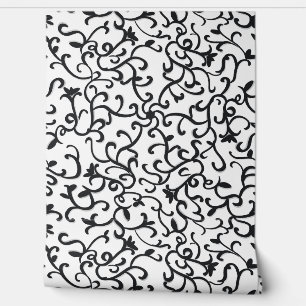 Modèle floral noir mignon sur mur Arrière - plan b