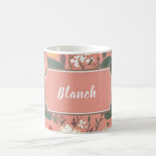 Modèle floral rose personnalisé Mug de café