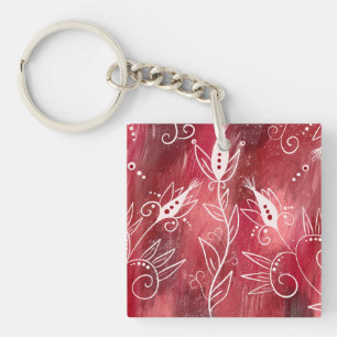 Modèle Floral rouge