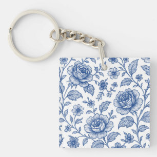 Modèle Floral Royal Bleu Rose