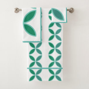 Modèle floral turquoise et visible sur blanc