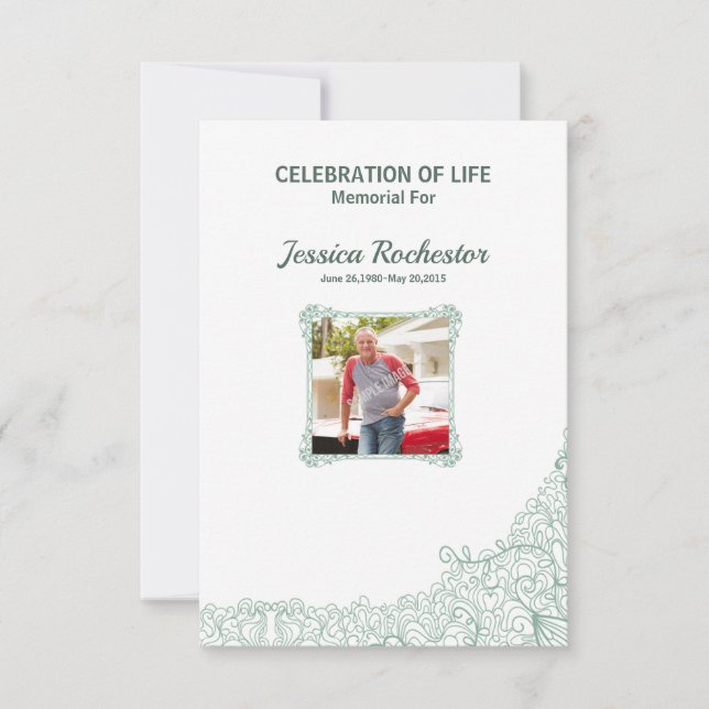 Modèle funèbre commémoratif de programme (Devant)