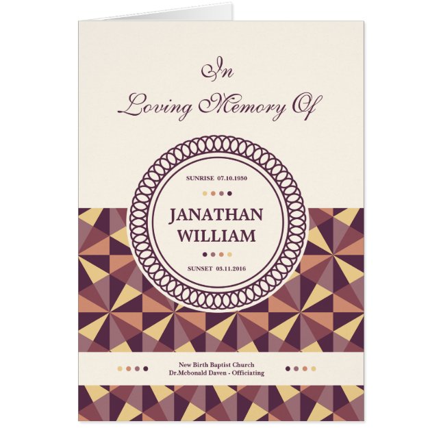 Modèle funèbre imprimable de programme (Devant)