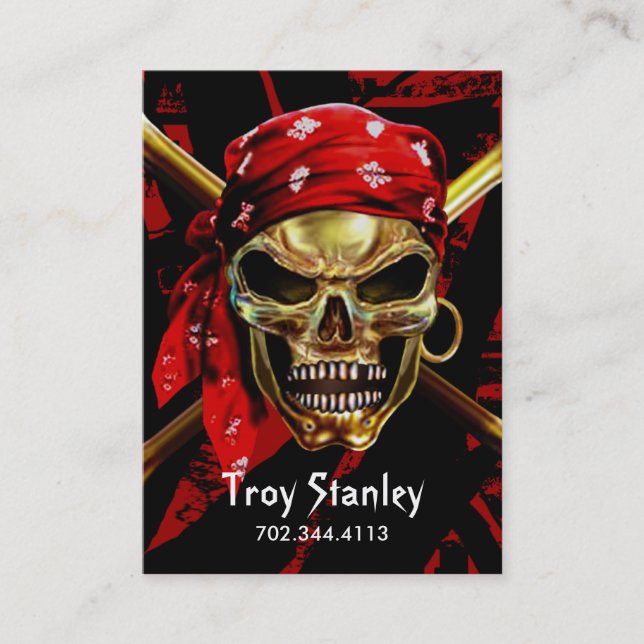 Modèle grunge de carte de visite de pirate (Devant)