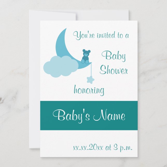 Modèle Invitation baby shower - Pour Homme (Devant)