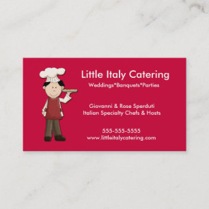 Modèle italien de carte de visite de chef de tart