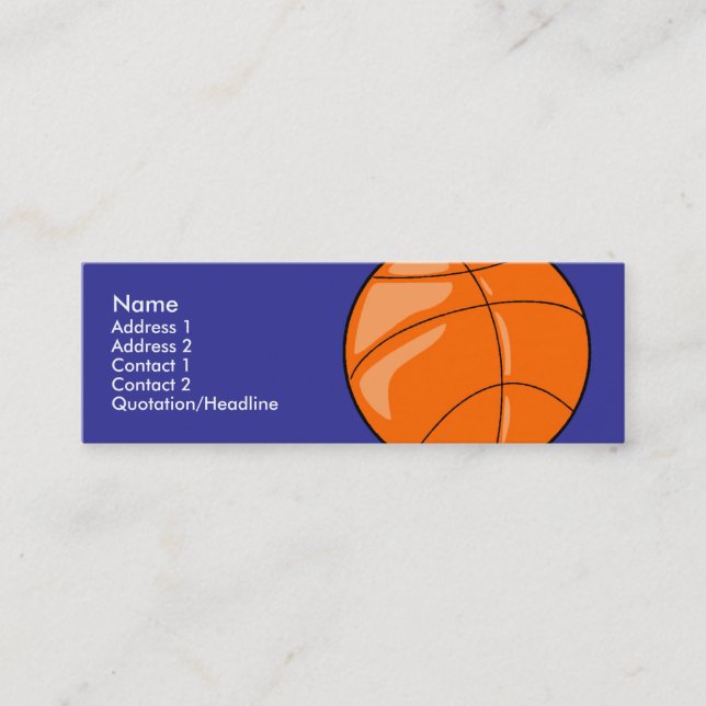 Modèle maigre de carte de profil - basket-ball (Devant)