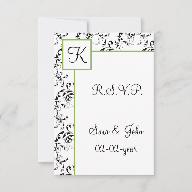 modèle mariage damassé R.S.V.P standard 3,5 x 5 (Devant)