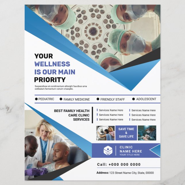 Modèle Médicale de la circulaire de service cliniq (Devant)