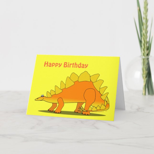 Modèle mignon de carte d'anniversaire de dinosaure (Devant)