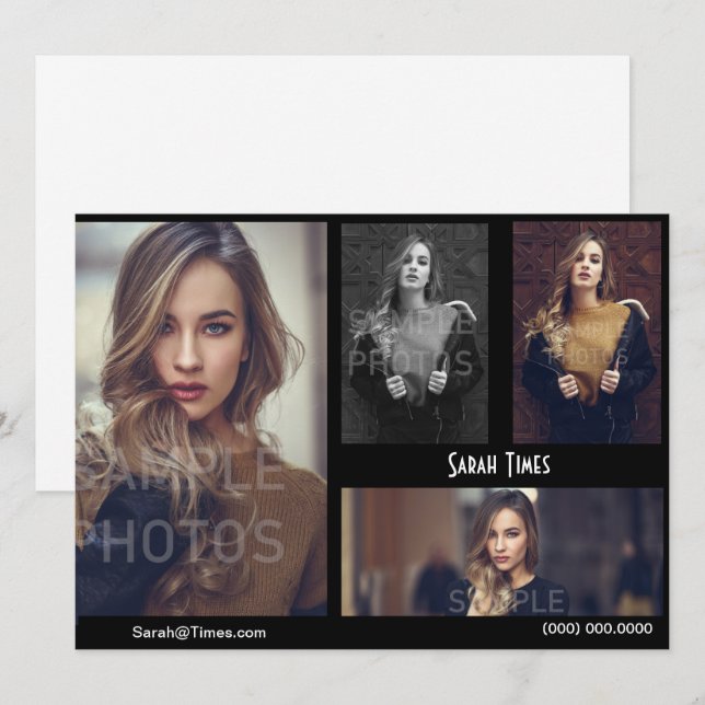 Modèle modèle de noir de carte d'élém. d'acteur de (Devant / Derrière)