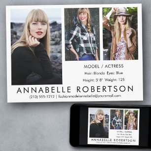 Modèle moderne Actor 3 Photos Carte Comp