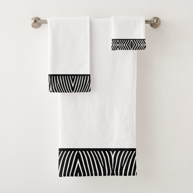 Modèle moderne en noir et blanc Zèbre sur blanc (En situation)
