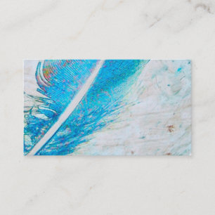 modèle personnalisé carte de visite en plume bleue