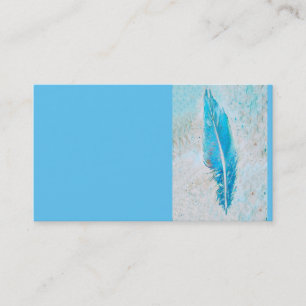 modèle personnalisé carte de visite en plumes bleu